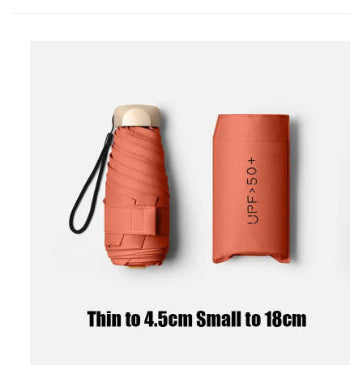 Mini Capsule Umbrella — 5-Fold, UV Sun Protection & Rainproof