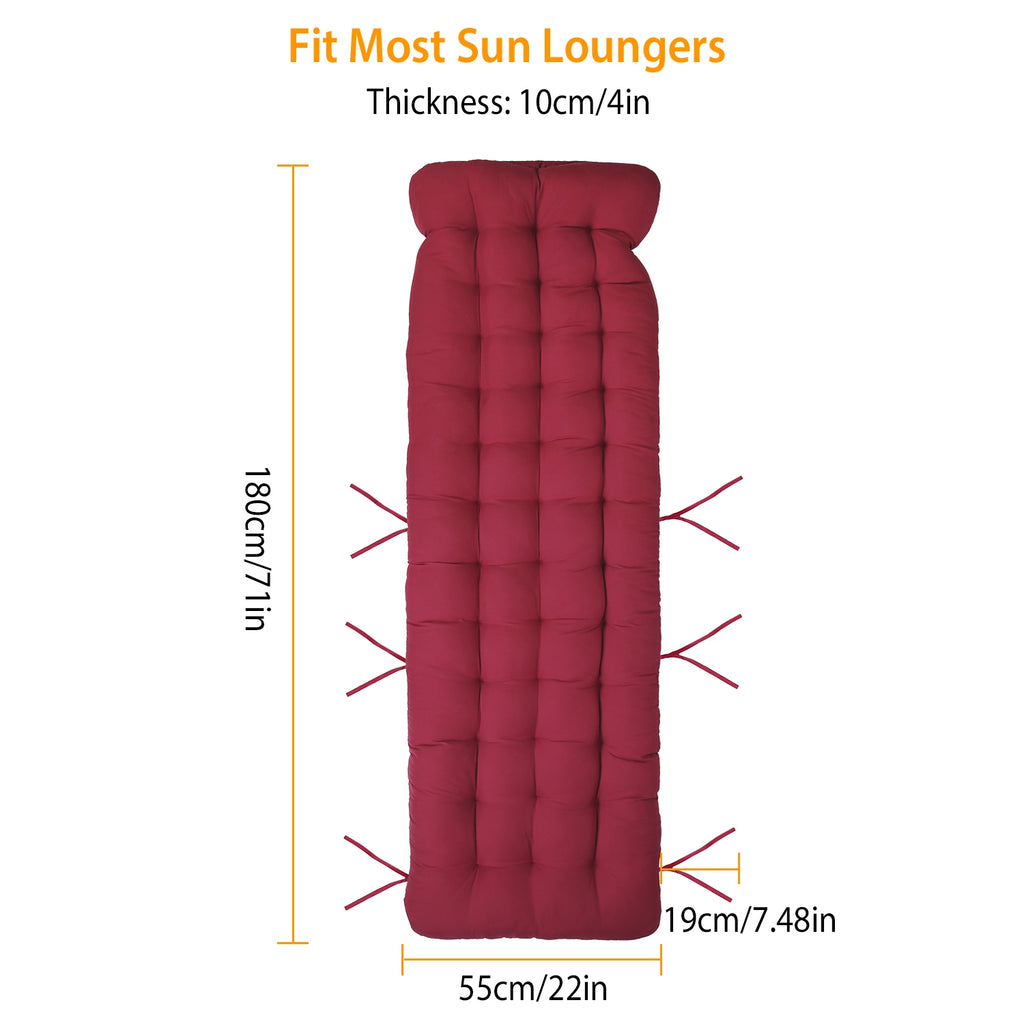Red thick padded recliner cushion diagram: 55 cm width, 10 cm thickness