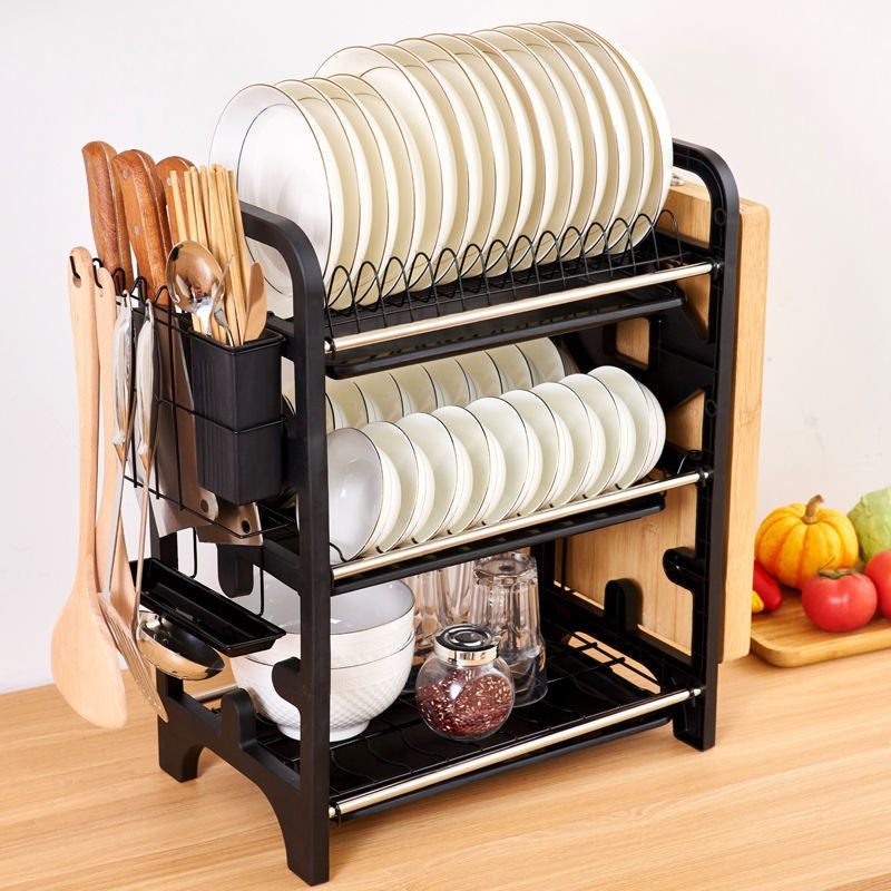 Multifunctional Kitchen Storage Rack — Bowl, Dish & Chopstick Holder