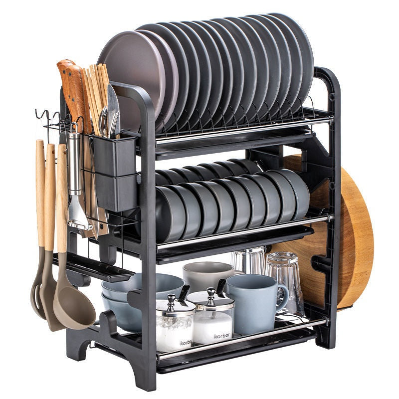 Multifunctional Kitchen Storage Rack — Bowl, Dish & Chopstick Holder