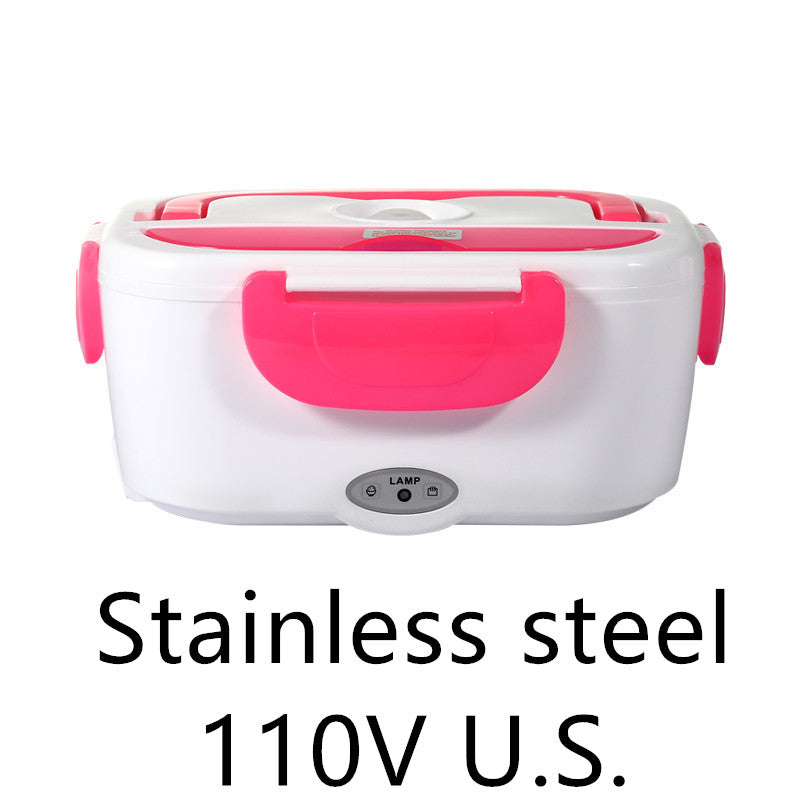 Electric Heated Lunch Box — Stainless Steel Self-Heating Food Warmer for Car & Office