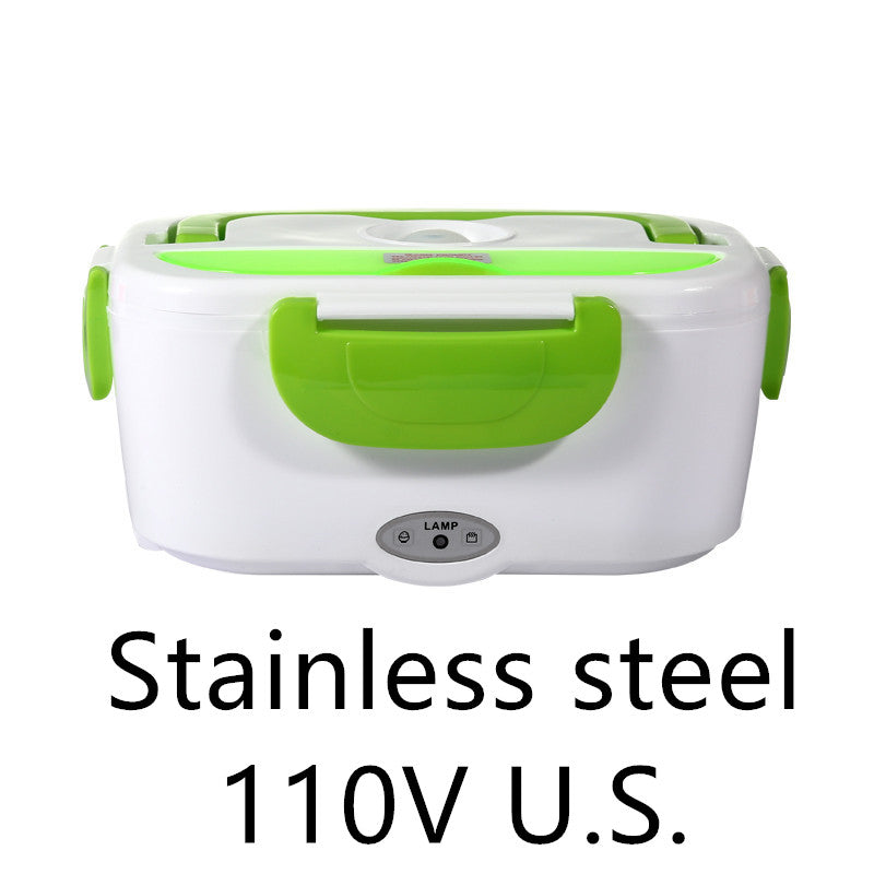 Electric Heated Lunch Box — Stainless Steel Self-Heating Food Warmer for Car & Office