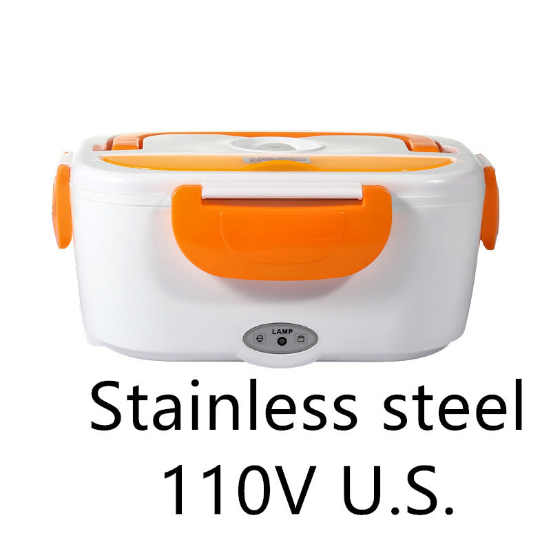 Electric Heated Lunch Box — Stainless Steel Self-Heating Food Warmer for Car & Office