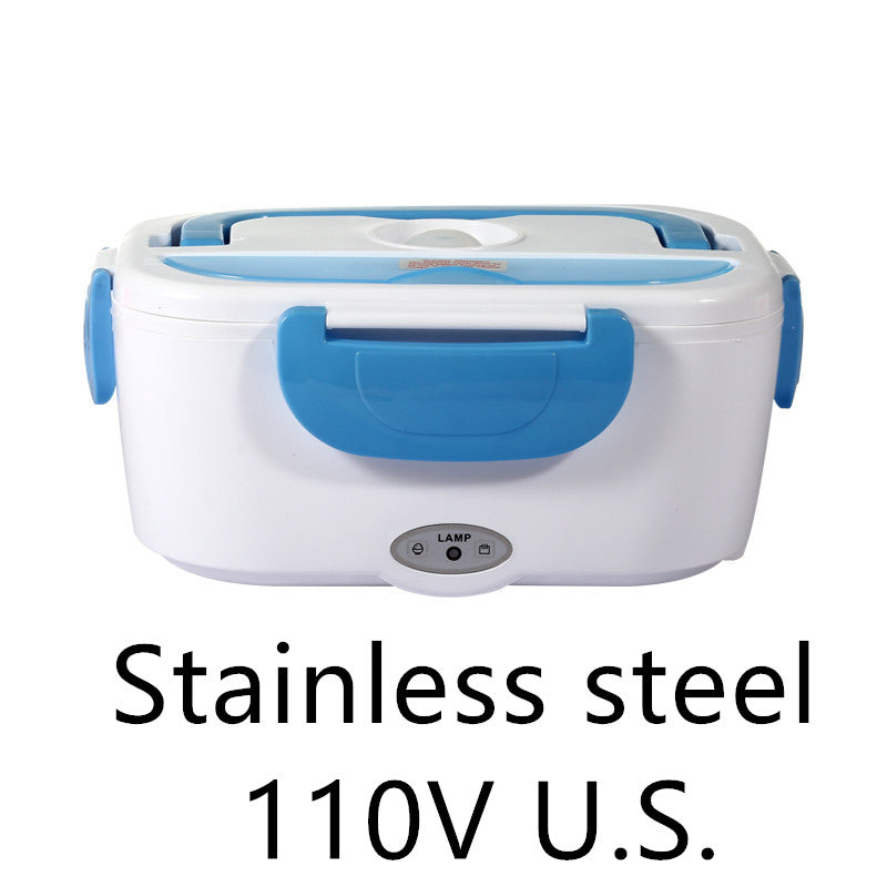 Electric Heated Lunch Box — Stainless Steel Self-Heating Food Warmer for Car & Office