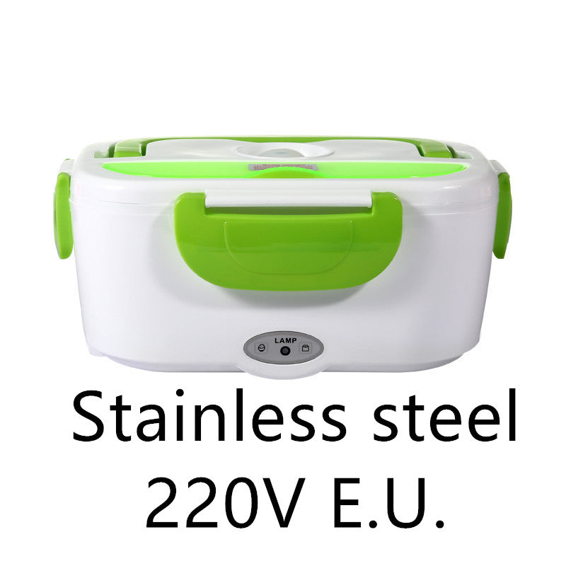 Electric Heated Lunch Box — Stainless Steel Self-Heating Food Warmer for Car & Office