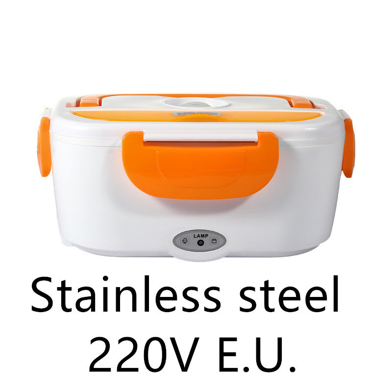 Electric Heated Lunch Box — Stainless Steel Self-Heating Food Warmer for Car & Office