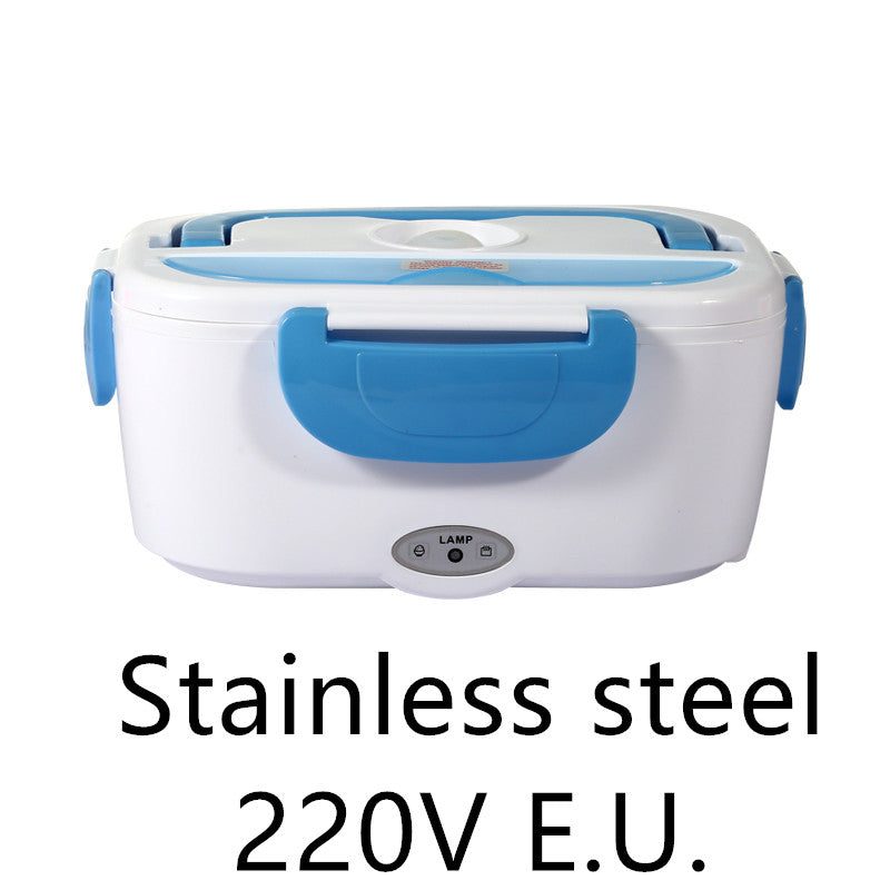 Electric Heated Lunch Box — Stainless Steel Self-Heating Food Warmer for Car & Office