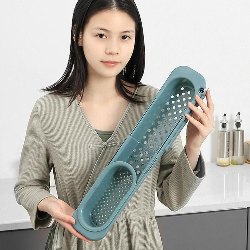 Adjustable Telescopic Sink Rack — Soap, Sponge & Drainer Organizer