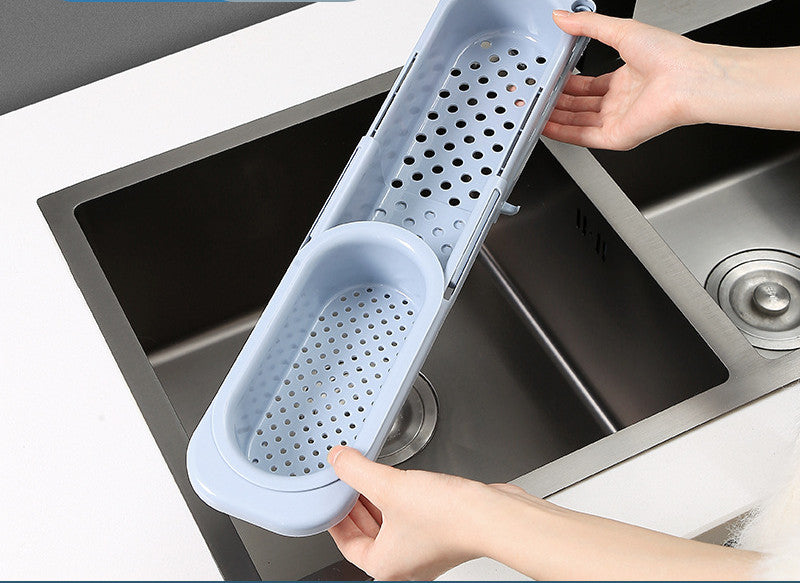 Adjustable Telescopic Sink Rack — Soap, Sponge & Drainer Organizer