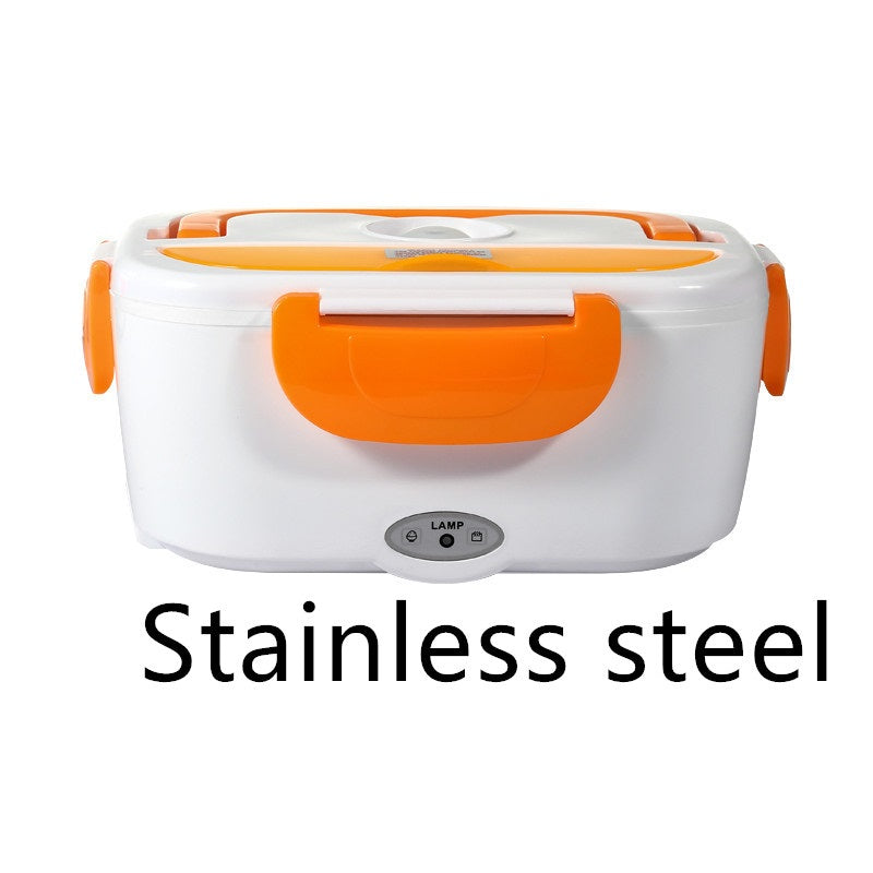 Electric Heated Lunch Box — Stainless Steel Self-Heating Food Warmer for Car & Office