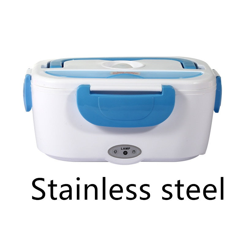Electric Heated Lunch Box — Stainless Steel Self-Heating Food Warmer for Car & Office