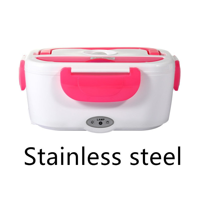 Electric Heated Lunch Box — Stainless Steel Self-Heating Food Warmer for Car & Office