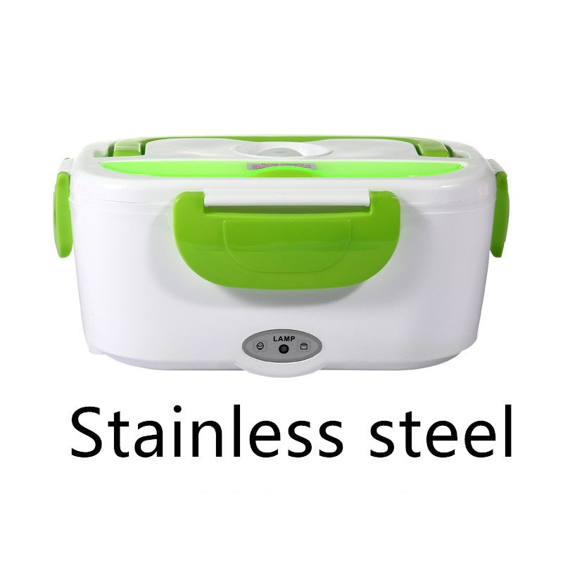 Electric Heated Lunch Box — Stainless Steel Self-Heating Food Warmer for Car & Office