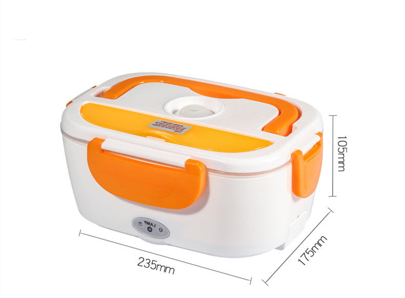Electric Heated Lunch Box — Stainless Steel Self-Heating Food Warmer for Car & Office