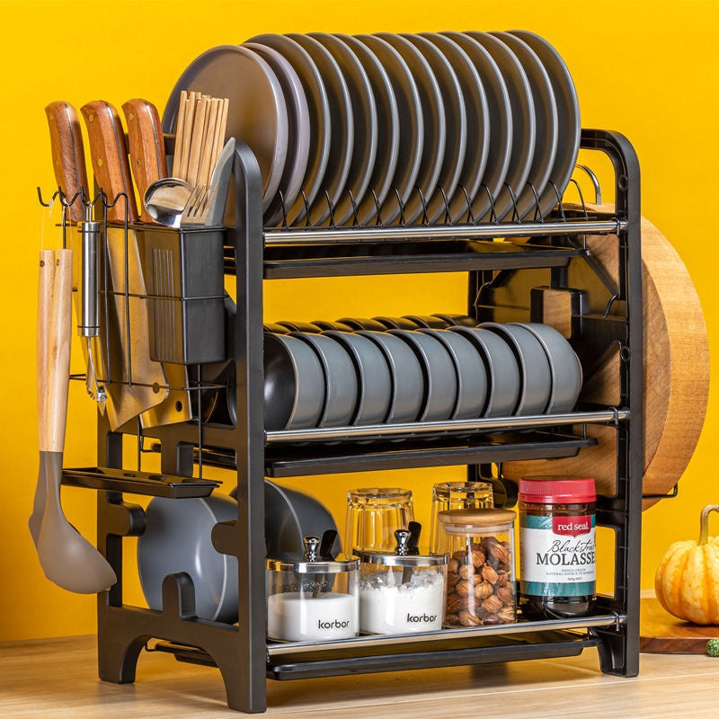 Multifunctional Kitchen Storage Rack — Bowl, Dish & Chopstick Holder