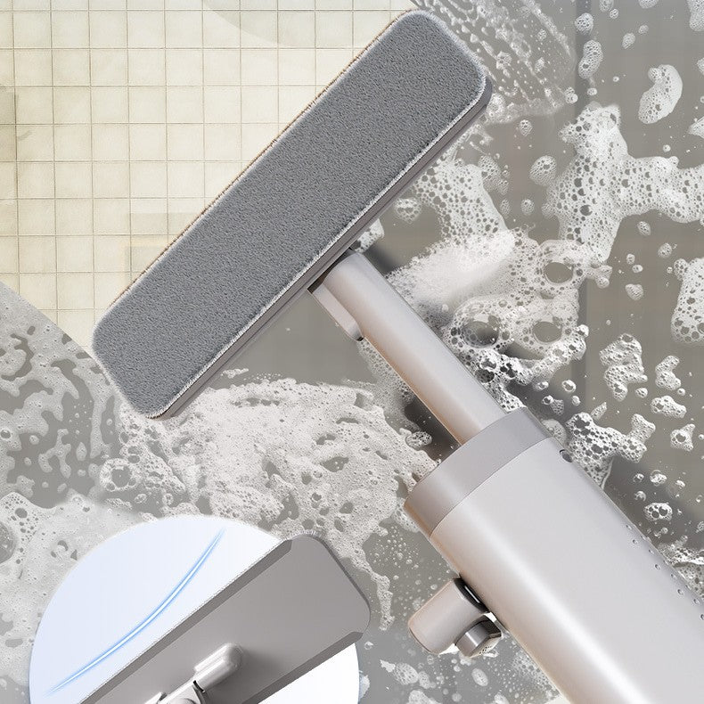 Self-Squeeze Mini Flat Mop — Hands-Free Wringing, 2 Microfiber Pads
