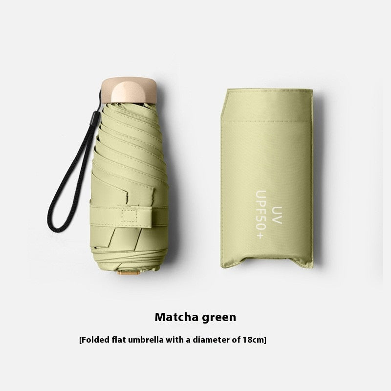 Mini Capsule Umbrella — 5-Fold, UV Sun Protection & Rainproof