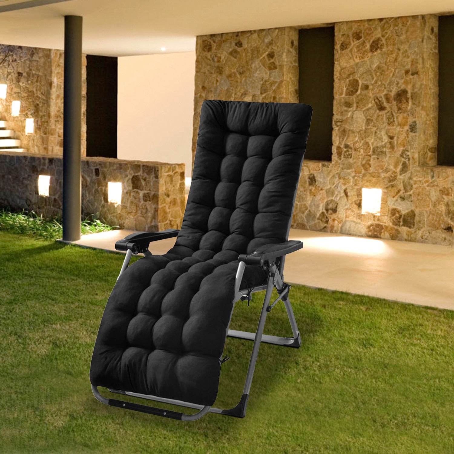 Chaise Lounger Cushion — Thick Padded Recliner & Deck Chair Mat (67" or 71")