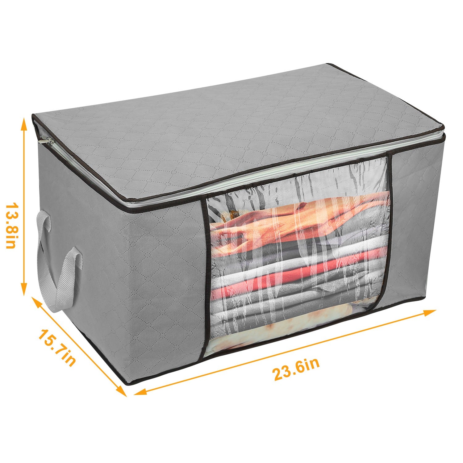 Large Clothes Storage Bags — Set of 2, 90L Each with Clear Window & Dual Zipper