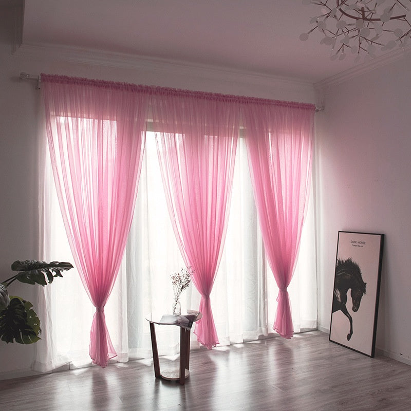 Sheer Gauze Curtains — Light-Filtering Cotton Voile Panels for Balcony & Living Room