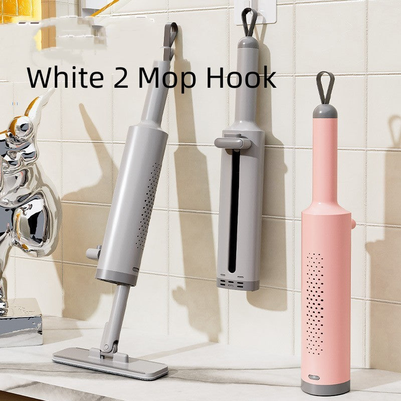 Self-Squeeze Mini Flat Mop — Hands-Free Wringing, 2 Microfiber Pads