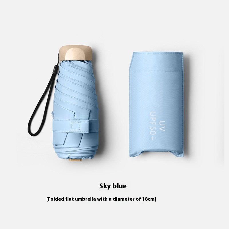 Mini Capsule Umbrella — 5-Fold, UV Sun Protection & Rainproof