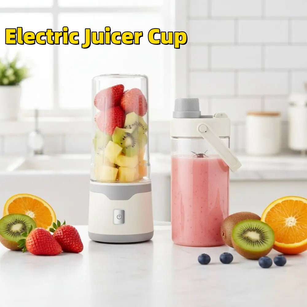 Portable Rechargeable Blender Juicer Cup — 500ml USB, 18-Blade, BPA-Free