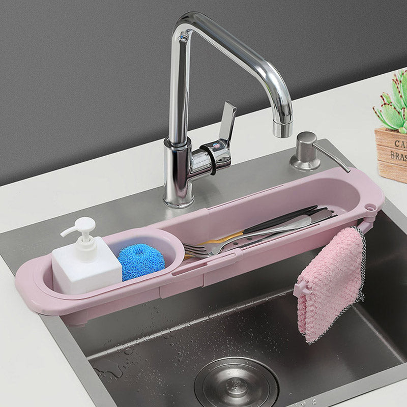 Adjustable Telescopic Sink Rack — Soap, Sponge & Drainer Organizer