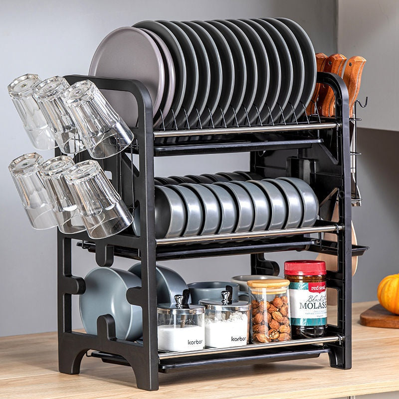 Multifunctional Kitchen Storage Rack — Bowl, Dish & Chopstick Holder