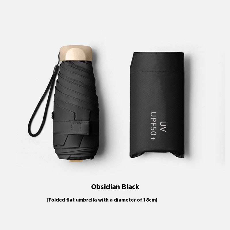 Mini Capsule Umbrella — 5-Fold, UV Sun Protection & Rainproof