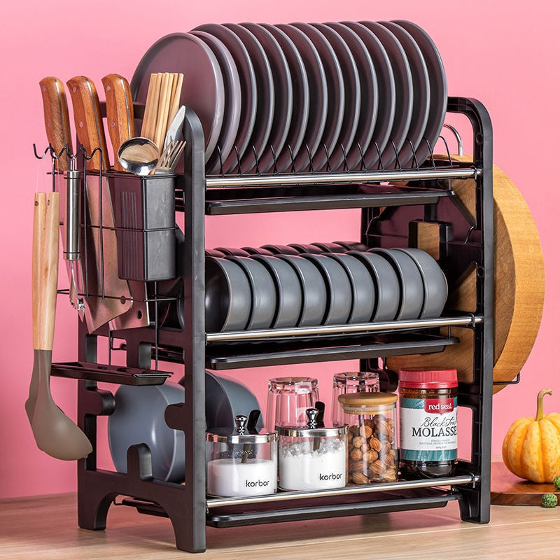 Multifunctional Kitchen Storage Rack — Bowl, Dish & Chopstick Holder