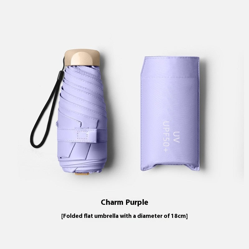 Mini Capsule Umbrella — 5-Fold, UV Sun Protection & Rainproof