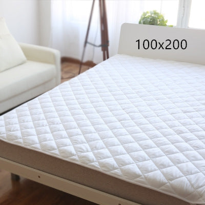 Mattress topper, white quilted polyester-cotton, 100x200