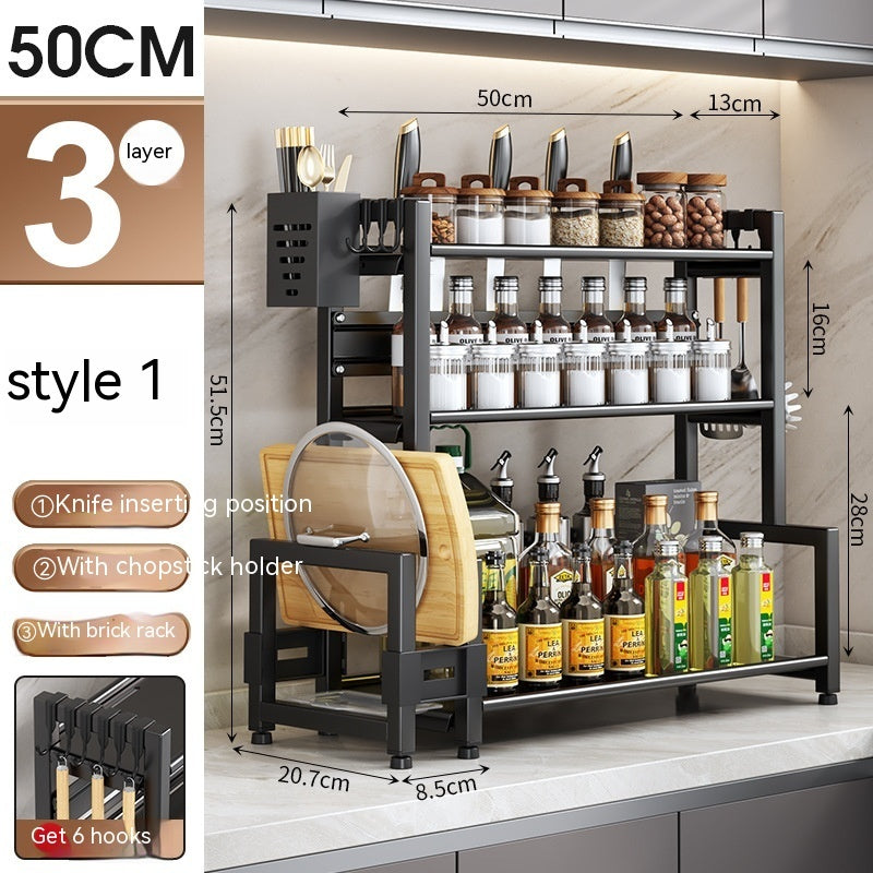 Kitchen Dining Table Storage Rack — Knife, Chopstick & Seasoning Organizer