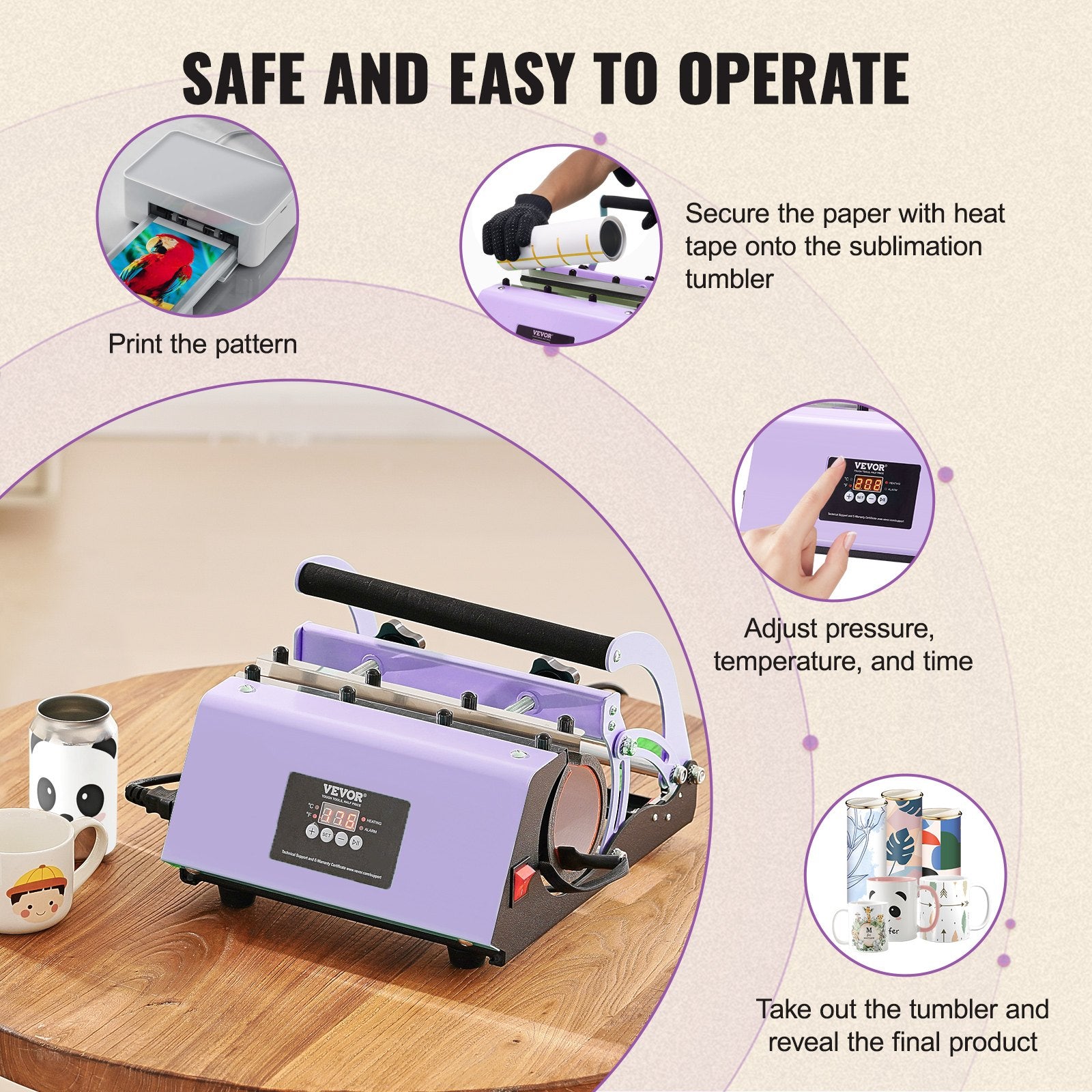Tumbler Heat Press Machine — 11-30oz Sublimation Mug & Cup Press