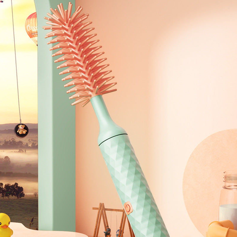 Electric Silicone Baby Bottle Brush — 360° Rotating, Rechargeable