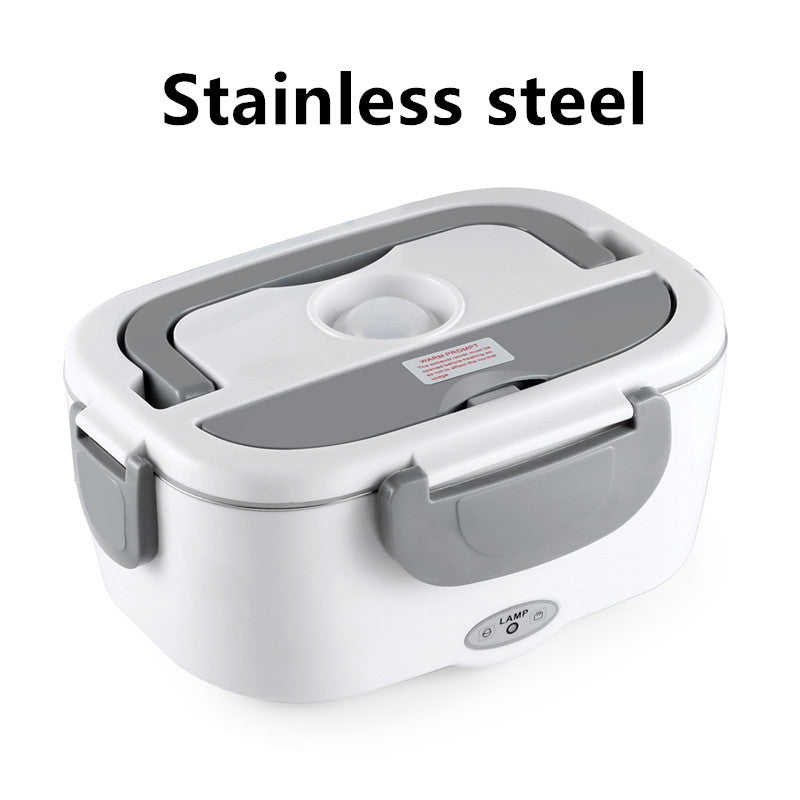 Electric Heated Lunch Box — Stainless Steel Self-Heating Food Warmer for Car & Office