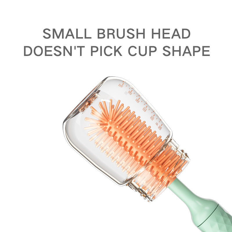 Electric Silicone Baby Bottle Brush — 360° Rotating, Rechargeable