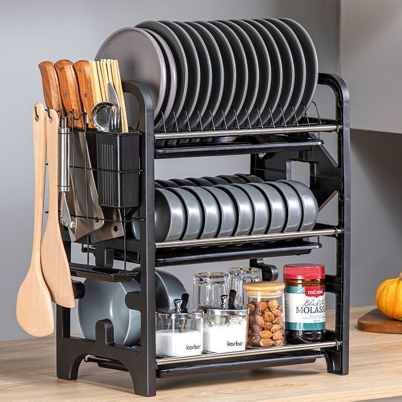 Multifunctional Kitchen Storage Rack — Bowl, Dish & Chopstick Holder