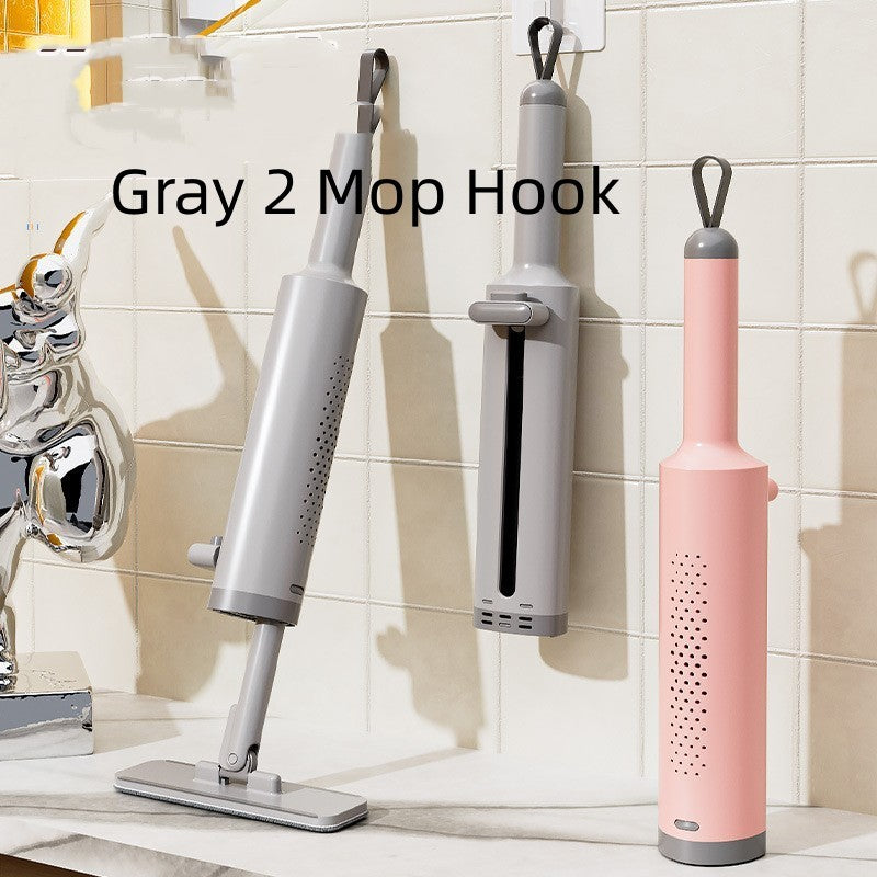 Self-Squeeze Mini Flat Mop — Hands-Free Wringing, 2 Microfiber Pads