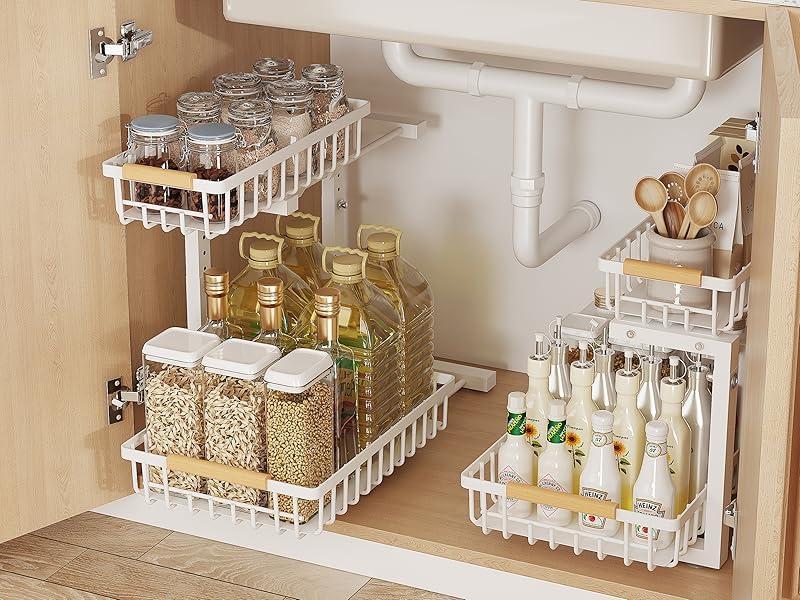 Adjustable 2-Tier Under Sink Organizer — Kitchen & Bathroom Storage Rack