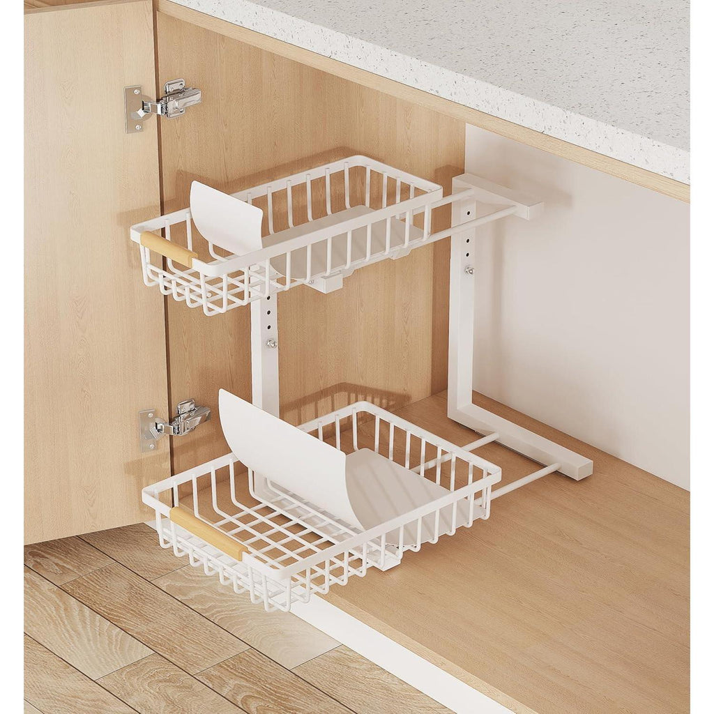 Adjustable 2-Tier Under Sink Organizer — Kitchen & Bathroom Storage Rack